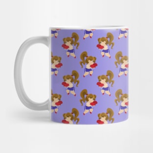 Little Boxer Girl Blue Pattern Mug